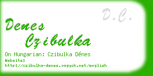 denes czibulka business card