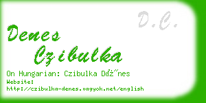 denes czibulka business card